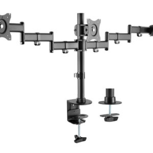 Equip Soporte de Mesa con Brazos Articulados para Tres Monitores de 13"-27" - Giratorio e Inclinable - Gestion de Cables - Peso Max 8kg x Brazo - VESA 100x100mm