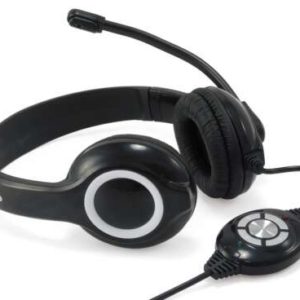 Conceptronic Polona Auriculares con Microfono USB - Microfono Flexible - Diadema Ajustable - Almohadillas Acolchadas - Controles en Cable - Cable de 2m - Color Negro