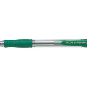 Pilot Boligrafo de Bola Retractil SuperGrip - Punta Redonda 1.0mm - Trazo 0.27mm - Tinta de Aceite - Grip Ergonomico - Color Verde