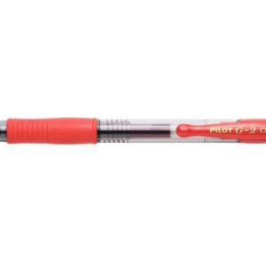 Pilot Boligrafo de Gel G2 Rollerball Retractil - Recargable - Punta de Bola Redonda 0.7mm - Trazo 0.32mm - Grip Ergonomico - Color Rojo