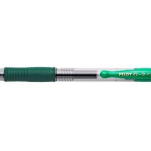 Pilot Boligrafo de Gel G2 Rollerball Retractil - Recargable - Punta de Bola Redonda 0.7mm - Trazo 0.32mm - Grip Ergonomico - Color Verde