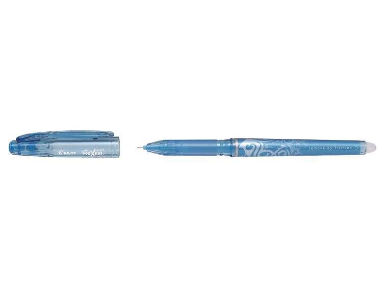 Pilot Boligrafo de gel borrable Frixion Point - Punta fina de aguja 0.5mm - Trazo 0.25mm - Grip ergonomico - Color Azul Claro