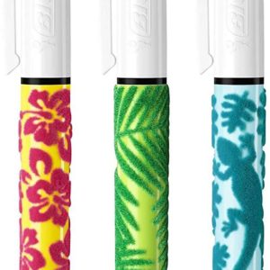 Bic 4 Colours Velours Boligrafo de Bola Retractil - Punta Media de 1.0 mm - Tinta con Base de Aceite - Diseño Jungla