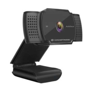 Conceptronic Webcam 2K Super HD USB 2.0 - Microfono Integrado - Enfoque Automatico - Cubierta de Privacidad - Cable de 1.50m - Color Negro