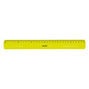 Milan Regla Flexible y Resistente - Longitud 30cm - Color Amarillo Translucido
