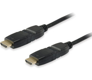 Equip Cable HDMI 1.4 Macho/Macho Acodable y Gitatorio 180º - Ancho de Banda hasta 18 Gbps. - Alta Velocidad - Longitud 3 m.