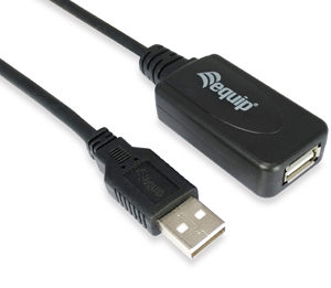Equip Cable Alargador USB 2.0 Activo - Doble Blindaje - Longitud 10m - Color Negro