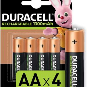 Duracell Pilas Recargables NiHM AA LR6 1.2V 1300mAh - Precargadas - 4 Unidades
