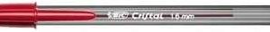 Bic Cristal Large Boligrafo de Bola - Punta Gruesa de 1.6mm - Trazo de 0.60mm - Tinta con Base de Aceite - Translucido - Color Rojo