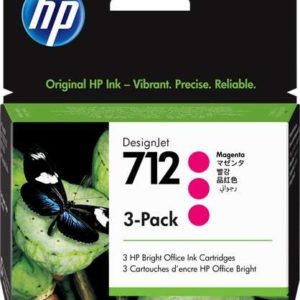 HP 712 Magenta Pack de 3 Cartuchos de Tinta Originales - 3ED78A