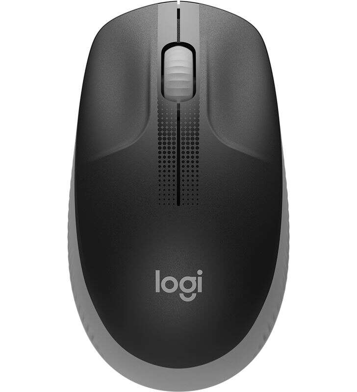 Logitech M190 Full Size Raton Inalambrico USB 1000dpi - 3 Botones - Gran Tamaño - Uso Ambidiestro - Color Negro/Gris Claro