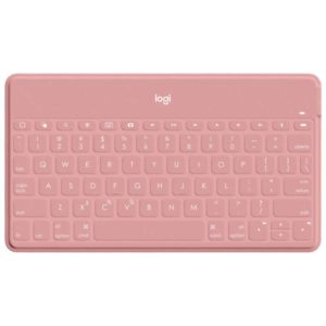 Logitech Keys to Go Teclado Bluetooth para iPhone, iPad y Apple TV - Teclas de Acesso Directo - Base para Smartphone - Ultraligero - Proteccion Antiderrames - Color Rosa
