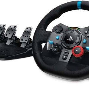 Logitech G29 Driving Force Juego de Volante y Pedales Compatible con PS3, PS4, PS5 y PC - Giro 900º - Efecto Force Feedback - Freno No Lineal - Volante de Aluminio, Cuero y Acero - Pedales Ajustables - Adaptable a Mesa y Soporte