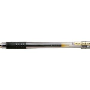 Pilot Boligrafo de Gel G1 Grip - Recargable - Grip de Goma - Punta de Bola 0.7mm - Trazo 0.32mm - Cuerpo Transparente - Color Negro