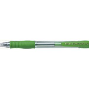 Pilot Boligrafo de Bola Retractil SuperGrip - Punta Redonda 1.0mm - Trazo 0.27mm - Tinta de Aceite - Grip Ergonomico - Color Verde Claro