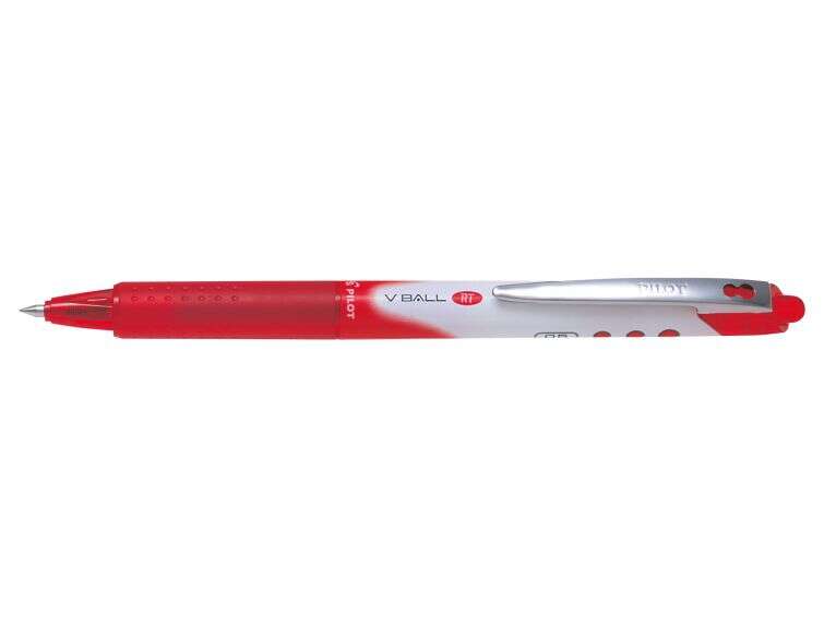 Pilot Boligrafo de Tinta Liquida V Ball RT 07 - Retractil - Punta de Bola Conica 0.5mm - Trazo 0.25mm - Grip de Goma - Color Rojo