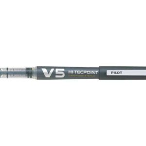 Pilot Boligrafo de Tinta Liquida V5 HI-Tecpoint Recargable - Fabricado con Plastico Reciclado - Punta Fina 0.5mm - Trazo 0.3mm - Color Negro
