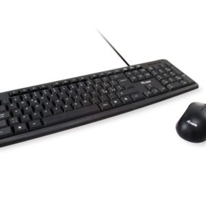 Equip Pack Teclado USB + Raton USB 1000dpi 3 Botones - Uso Ambidiestro - Cable de 1.35m - Color Negro- Italiano