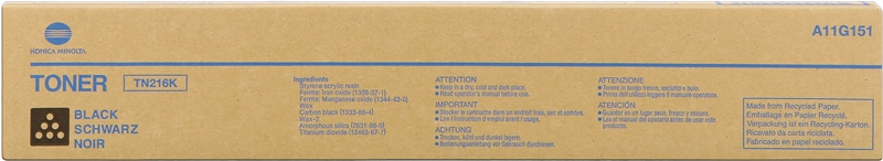 Konica Minolta TN216 Negro Cartucho de Toner Original - TN216K/A11G151