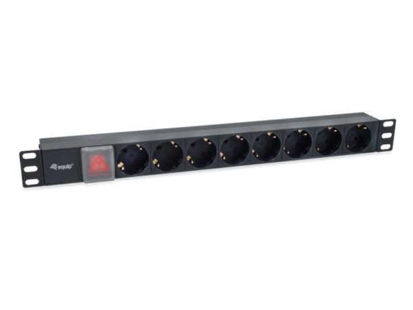 Equip Regleta 8 Shuckos para Montaje en Rack 19" 1U - Interruptor On/Off - Cable de 1.80m