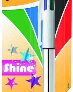 Bic 4 Colours Shine Boligrafo de Bola Retractil - Punta Media de 1.0mm - Tinta con Base de Aceite - 4 Colores de Tinta