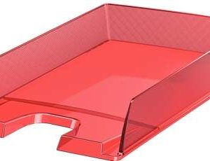 Esselte Europost Bandeja Portadocumentos - Plastico Transparente - Formato Vertical - A4 - Color Rojo