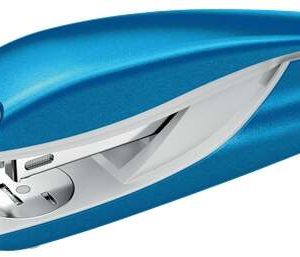 Petrus 635 Grapadora Metalica - Hasta 30 Hojas - Extraegrapas Integrado - Grapado Cerrado, Abierto y Clavado - Color Azul Metalizado