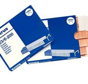 Petrus Grapas 23/6-200 Cobreadas - Hasta 20 Hojas - Caja de 1000 Grapas - Patilla de 6mm