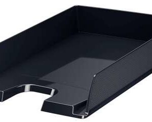 Esselte Europost Vivida Bandeja Portadocumentos - Formato Vertical - A4 - Espacio para Etiqueta Identificativa - Color Negro