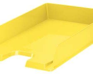 Esselte Europost Vivida Bandeja Portadocumentos - Formato Vertical - A4 - Espacio para Etiqueta Identificativa - Color Amarillo