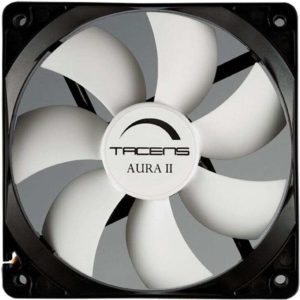 Tacens Aura II Ventilador 120mm - Carcasa Negra, Aspas Blancas - Velocidad Max. 1200rpm