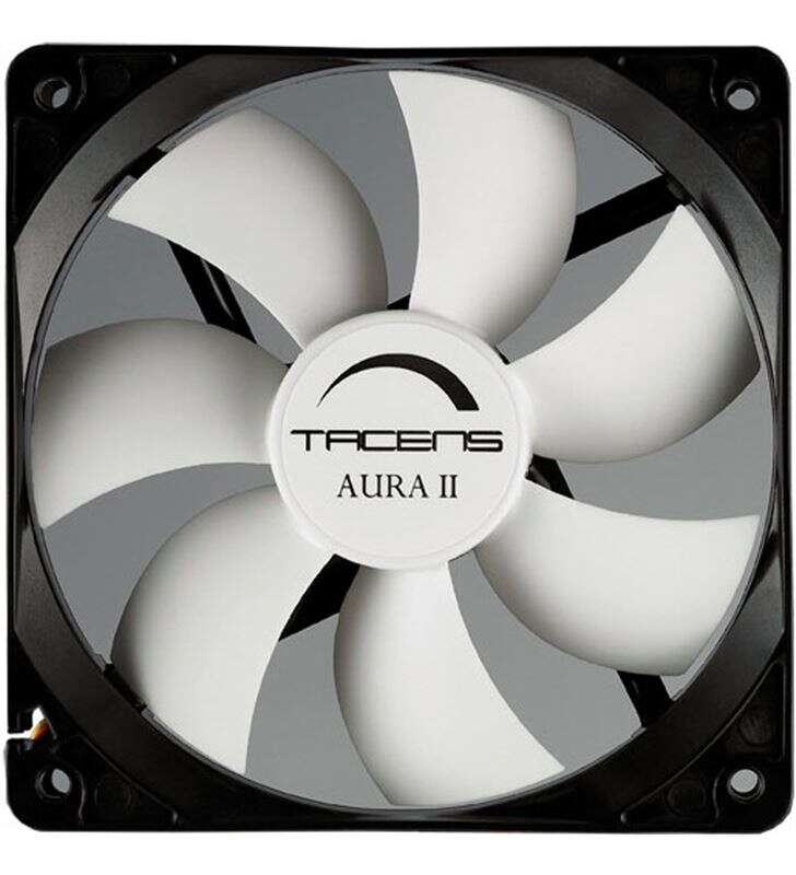 Tacens Aura II Ventilador 120mm - Carcasa Negra, Aspas Blancas - Velocidad Max. 1200rpm