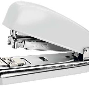 Petrus 226 Grapadora Metalica - Hasta 30 Hojas - Grapado Cerrado, Abierto y Clavado - Color Blanco Metalizado