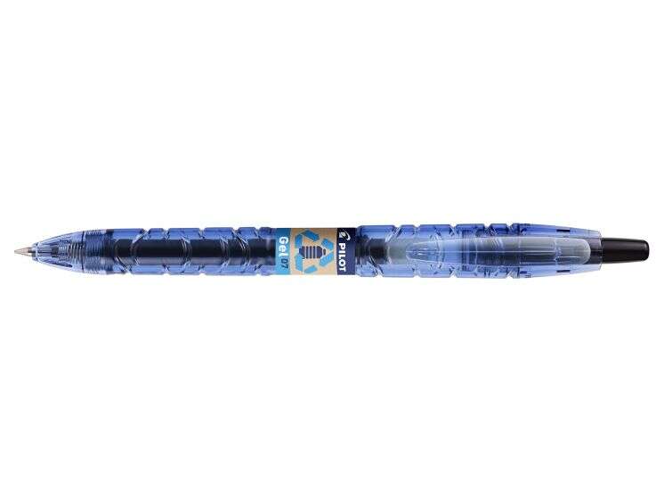 Pilot Boligrafo de Bola Retractil B2P Gel BeGreen - Tinta de Gel - Punta 0.7mm - Trazo 0.32mm - 89,8% de Plastico Reciclado - Recargable - Color Negro