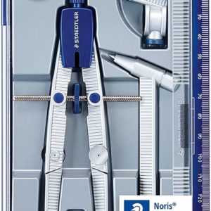Staedtler Noris 550 02 Compas de Precision - Aguja y Mina Intercambiables - Mecanismo de Ajuste Rapido