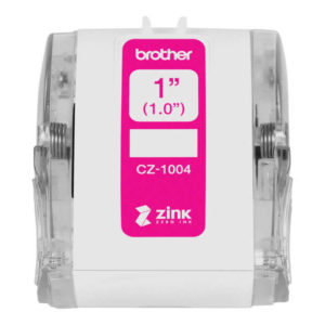 Brother CZ1004 Rollo de Etiquetas Originales de Tamaño Personalizado - Ancho 25mm x 5 metros - Zero Ink