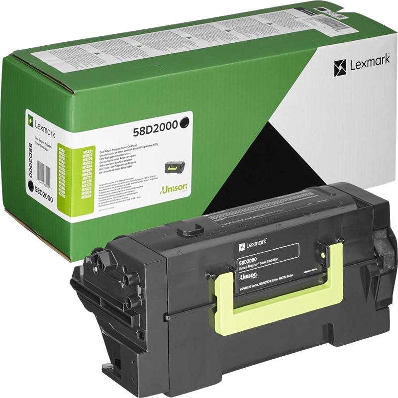 Lexmark MS725/MS821/MS822/MS823/MS825/MS826/MX721/MX722/MX822/MX826 Negro Cartucho de Toner Original - 58D2000