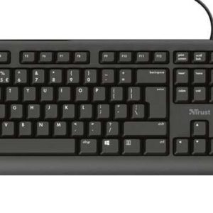 Trust Primo Teclado Completo USB - Teclas Silenciosas - 104 Teclas - Resistente a los Vertidos - Cable de 1.80m