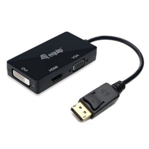 Equip Adaptador DisplayPort Macho a 1x HDMI, 1x VGA, 1x DVI - Cable de 24cm