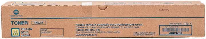 Konica Minolta TN221 Amarillo Cartucho de Toner Original - TN221Y/A8K3250