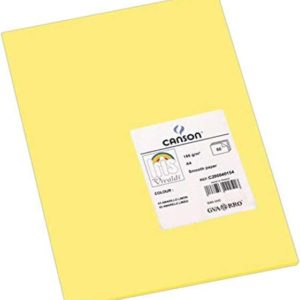 Canson Guarro Pack de 50 Cartulinas Iris A4 de 185g - 21x29.7cm - Color Amarillo Limon