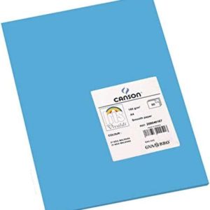 Canson Guarro Pack de 50 Cartulinas Iris A4 de 185g - 21x29.7cm - Color Azul Maldivas
