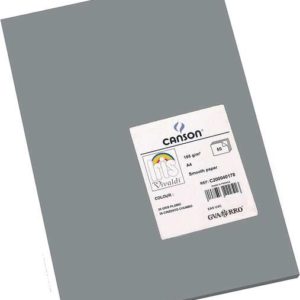 Canson Guarro Pack de 50 Cartulinas Iris A4 de 185g - 21x29.7cm - Color Gris Plomo