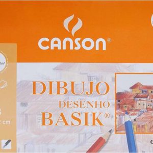 Canson Minipack de 10 Hojas de Dibujo Basik Liso A3 - 29,7x42cm - 130g - Color Blanco