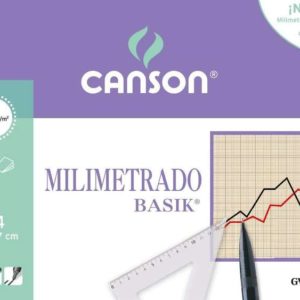 Canson Minipack de 12 Hojas A4 - Milimetrado Basik - 21x29.7cm - 100g - Color Sepia
