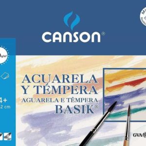 Canson Acuarela Basik Minipack de 6 Hojas A4+ - 24x32cm - 370g - Color Blanco