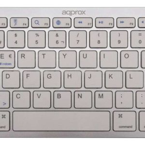 Approx Teclado Compacto Inalambrico Bluetooth 3.0 - 14 Teclas Multimedia - Compatible con PC/Android/iOS - Color Plata