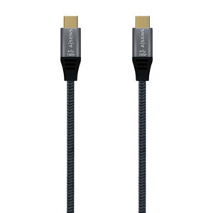 Aisens Cable USB 3.2 GEN2x2 Aluminio 20GBPS 5A 100W E-MARK - TIPOUSB-C/M-USB-C/M - 2.0M - Color Gris