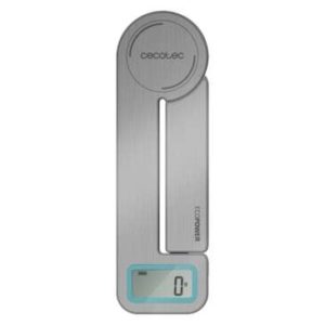 Cecotec Cook Control 10100 EcoPower Compact Bascula de Cocina - Plegable - Sin Pilas - Precision de 1gr - Peso Max. 5kg - Pantalla LCD - Funcion Tara - Funcion Solidos y Liquidos