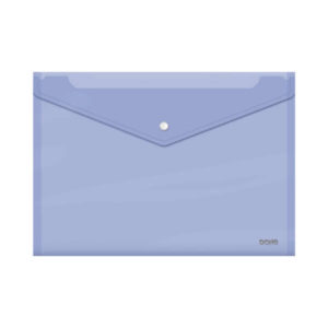 Dohe Sobre con Cierre de Broche - Tamaño Folio Plus Apaisado - Polipropileno Cristal Transparente 150 Micras - Color Morado